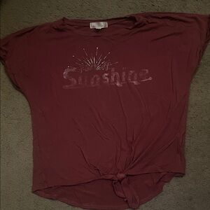 Old Navy Burgundy Sunshine Graphic Tee